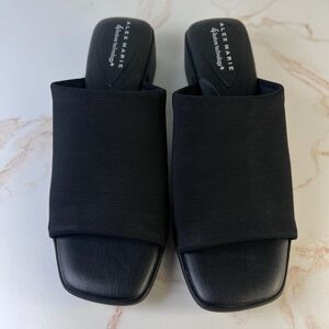 Alex Marie Black Slide Sandals Women Size 8 Comfort Minimalist Stretch Fit